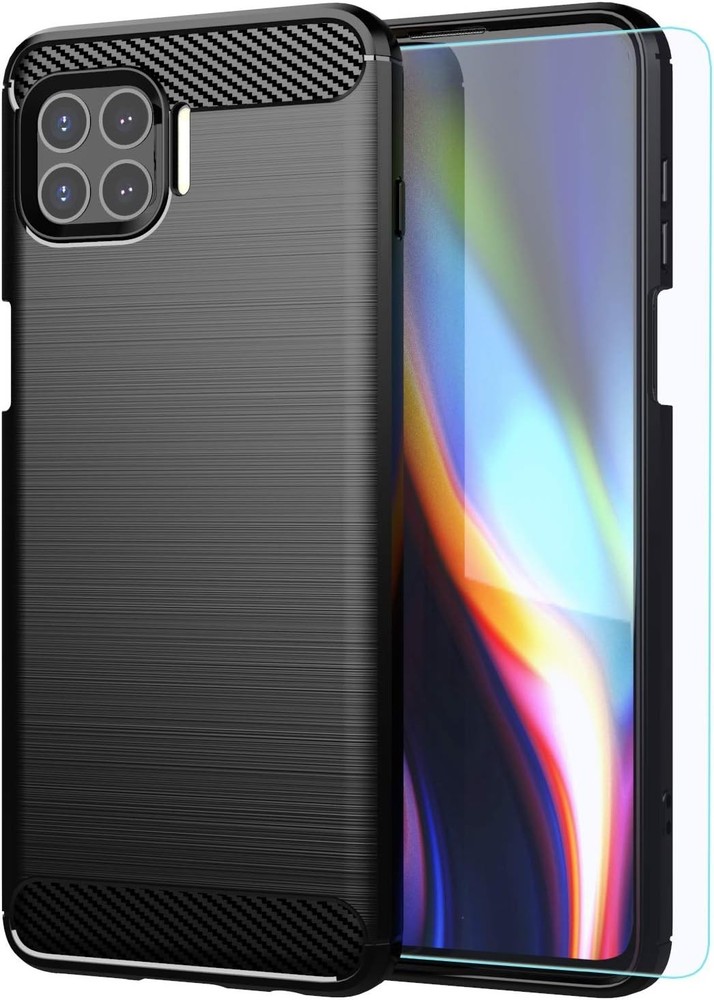 Moto One 5G case,Motorola One 5G case,with HD Screen Protector,Slim TPU-Black