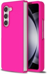Samsung Galaxy Z Fold 5 Phone Case Silicone, Fluorescent Neon Hot Pink Slim Matt