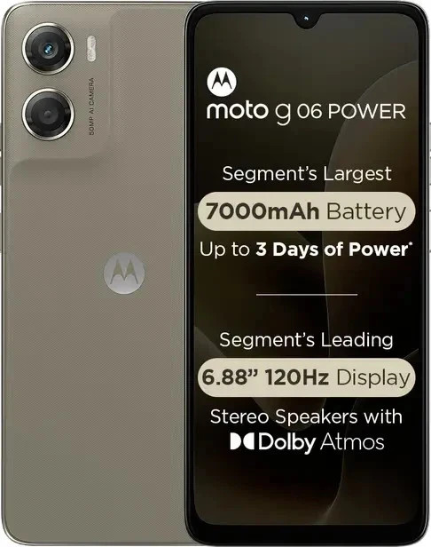 Motorola Moto G06 Power Oak Factory Unlocked 4GB RAM 64GB Storage NO TARIFF USA