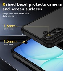 3-in-1 Case for Samsung Galaxy A17 5G with Tempered Glass Screen Protector – Bla