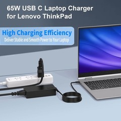 65W USB-C Fast Charger Adapter for Lenovo Thinkpad/Yoga T480 T490 T14 T15