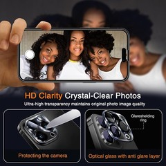 3 Pack Tempered Glass Screen Protectors & Lens Protectors for iPhone 14 Pro Max