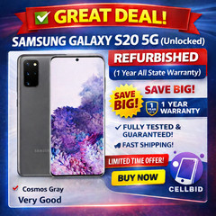 Samsung Galaxy S20 5G SM-G981U (UNLOCKED) Smartphone 128GB Cosmic Gray VERY GOOD
