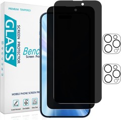 2PCS Privacy Screen Protector & Camera Lens Protector for iPhone 15 Pro Max 6.7