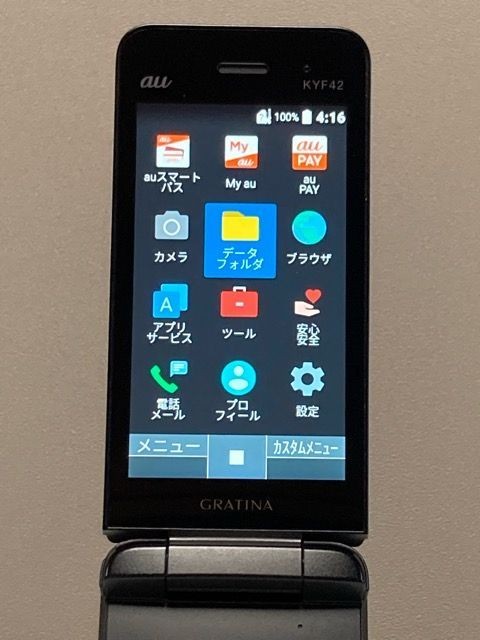 au GRATINA KYF42 Black 4G LTE mobile phone good condition usedSIM free