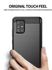 For Galaxy A71 5G case with tempered glass flexible rubber TPU protective case