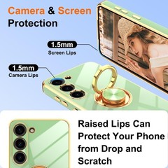 Samsung Galaxy S23 Case with 2Pcs Screen Protector, 360° Rotation Ring Holder