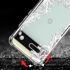Bumper Case for Google Pixel 6a, 3-Pack Soft Clear TPU Flower Pattern Design
