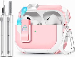Hard Case for AirPods Pro 2nd Gen with Cleaner Kit and Keychain – Pink Color