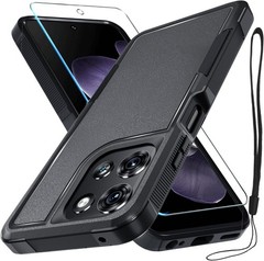 RMOCR Black Matte Protective Case for Moto G 5G 2025, Rugged Shockproof Design