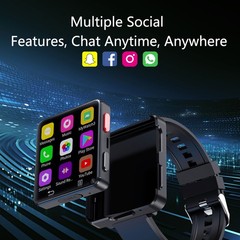 2.64″ Larger Screen 4G Smart Watch Android 11 Dual Camera WIFI GPS 4+64GB