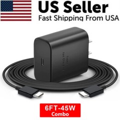 45W Power Adapter 6ft Fast Charger Cable For Samsung Galaxy S24 S23 S22 S21 S20