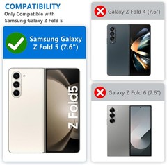 Light Brown Wallet Phone Case for Samsung Galaxy Z Fold 5, RFID Blocking with Ca