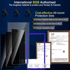 3+3 Samsung Galaxy S24 Ultra Screen Protector Glass Anti Fingerprint Clear Saver