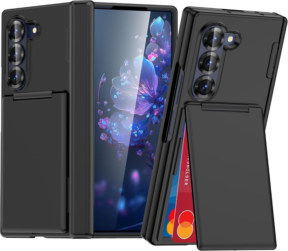 1. For Galaxy Z Fold 6 Case Wallet Credit Card Holder Kickstand Hinge Protection