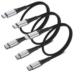 2ft USB C to USB C Cable, 3 Pack Braided Charging Cord 60W/3A Fast Charging