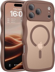 Cute Wavy Matte Anti-Slip Bumper Case for iPhone 17 Pro Max 6.9″ Protective Cove