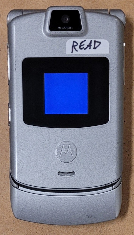Motorola RAZR V3m – Gray and Silver ( Sprint ) Cellular Flip Phone – READ