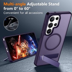 Slim Translucent Matte Phone Case for Samsung Galaxy S26 Ultra, Magnetic, Purple
