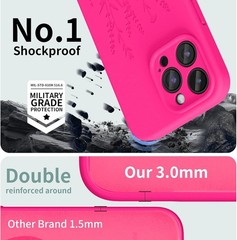 Magnetic Engraved Case for iPhone 14 Pro Max, Slim Liquid Silicone Phone Case