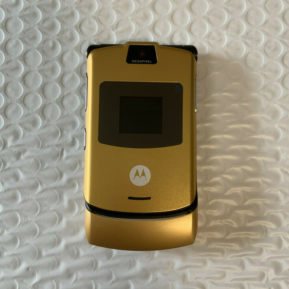 Original Motorola RAZR V3 Flip Mobile Phone Unlocked Cellphone Camera 2G GSM