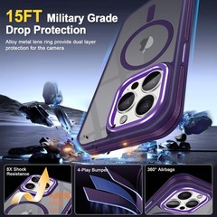 iPhone 15 ProMax Case Shockproof Anti-Fingerprint Slim Matte Purple 15FT Drop Pr