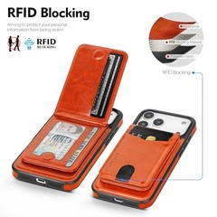 Detachable 2-in-1 iPhone 17 Pro Max Wallet Case, RFID Blocking, Orange