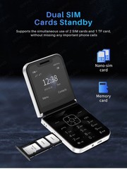 SERVO A50 Pro Flip Phone Dual SIM Card. Camera, Audio, FM Radio, Flashlight. NIB