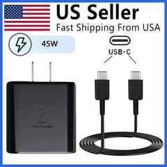 45W Super Fast Wall Charger+6ft Type USB C Cable For Samsung Galaxy S22 S21 S23