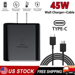 ✅Type USB C Super Fast Wall Charger+6ft Cable 45W For Samsung Galaxy S22 S23 S21