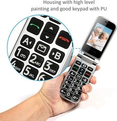 New – artfone G6 Flip Phone for Seniors, 4G Unlocked Basic Phone (Red)