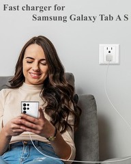 30W USB-C Fast Charger Adapter for Samsung Galaxy Tab S11, S10, 10Ft Cable