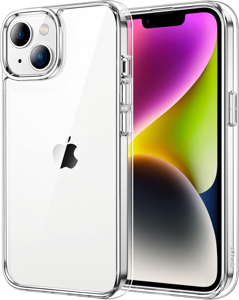 Shockproof Phone Bumper Cover Case for iPhone 14 6.1-Inch, Clear, Non-Yellowing