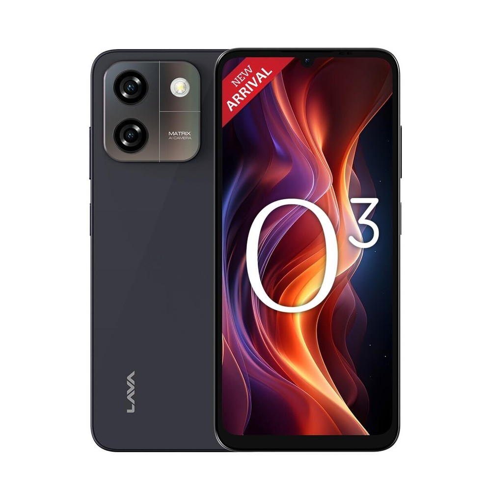 Lava O3 Factory Unlocked Dual SIM 6.75″ HD+ Display-4GB RAM 64GB STORAGE-BLACK