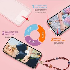 Marble Beaded Phone Wrist Strap, Detachable Phone Bracelet Strap, Hands-Free Wri