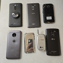 Mixed Lot of 7 Cell Smart Phones UNTESTED FOR PARTS ONLY Motorola LG Apple Ipod