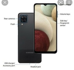 Samsung Galaxy A12 Dual SIM 64GB+4GB Android Fingerprint Unlocked Smartphone
