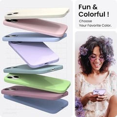 Slim Liquid Silicone Case for iPhone 14 6.1 Inches, Soft Gel Rubber Full Coverag