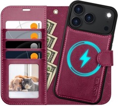 iPhone 17 Pro Max Detachable Wallet Case with Card Holder, 2 in 1 PU Leather