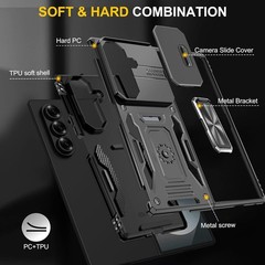 Case for Samsung Galaxy Z Fold 7 with Screen Protector,[Military Grade Hinge Sho