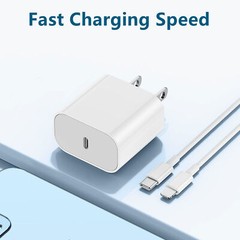 20W PD Fast Charger USB-C Adapter 3FT Cable for iPad iphone 14 13 12 11 Pro Max