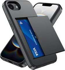 iPhone 16e Case & iPhone 17e Case Wallet, Dual Layer Shockproof Slim Phone Cover