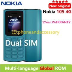 Original Nokia 105 4G Black Blue Dual SIM Unlocked cell phone – New Sealed