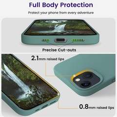 Silicone Slim Thin Shockproof Case for iPhone 13 6.1″ in Midnight Green Design