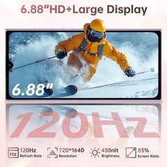 OUKITEL C62 Cell Smartphone Android 15 16GB+128GB 6.88″+1.81-inch T-Mobile