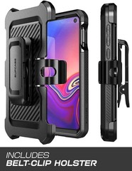 Full-Body Rugged Case & Built-in Screen Protector for Samsung Galaxy S10e Black