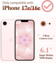 iPhone 17e Case & iPhone 16e Case, Floral Shockproof Protective Clear Phone Case