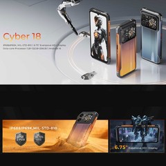 HOTWAV Cyber 18 4G LTE Android 16 AI Rugged Phone Outdoor NFC Mobile Dual Screen