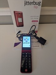 Jitterbug Alcatel Onetouch Red flip phone GreatCall Easy-to-Use(4043SJ6RED)