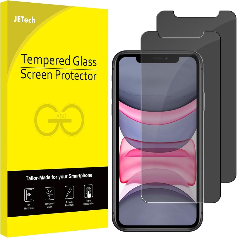 2PCS Privacy Screen Protector for iPhone 11 & iPhone XR 6.1 Inch Anti Spy Glass